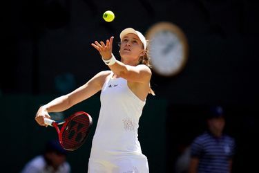Elena Rybakina en finale au tournoi de Wimbledon, à Londres, le 9 juillet 2022.