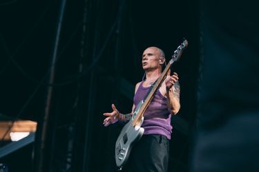 Flea des Red Hot Chili Peppers, en concert vendredi 8 juillet 2022 au Stade de France.
