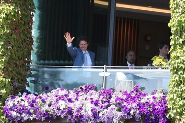 Tom Cruise dans les tribunes de Wimbledon lors de la finale messieurs du tournoi, à Londres, le 10 juillet 2022.