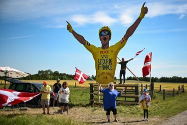 "Vive le Tour de France" au Danemark entre Roskilde et Nyborg, le 2 juillet.