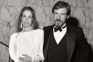 Harrison Ford et sa femme Melissa Mathison à la première du film "E.T." à Londres en 1982.
