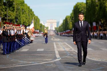Emmanuel Macron lors du défilé du 14-Juillet. 