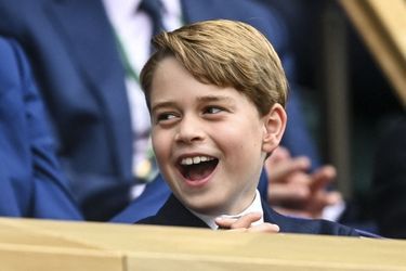 Le prince George en tribunes royales à Wimbledon, le 10 juillet 2022.