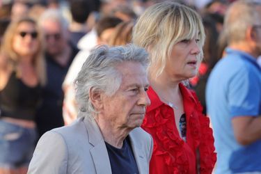 Roman Polanski et sa femme Emmanuelle Seigner - Les Rolling Stones en concert à l'hippodrome de Longchamp, dans le cadre de leur tournée anniversaire "Sixty", qui marque leurs 60 ans de carrière. Paris, le 23 juillet 2022. 