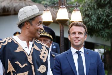 Yannick Noah et Emmanuel Macron. 
