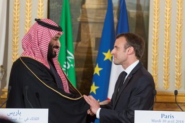 Mohammed ben Salmane et Emmanuel Macron à l'Elysée en 2018. 