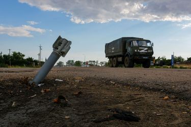 Un camion militaire russe dans la région de Kherson, en Ukraine. 