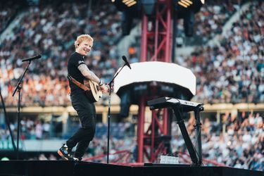 Ed Sheeran en concert au Stade de France, le 29 juillet 2022. 