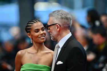 Tina Kunakey et Vincent Cassel au Festival de Cannes, le 23 mai 2022.