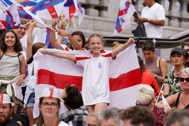 Les supporters anglais après la victoire de l&#039;équipe nationale à l&#039;Euro féminin.