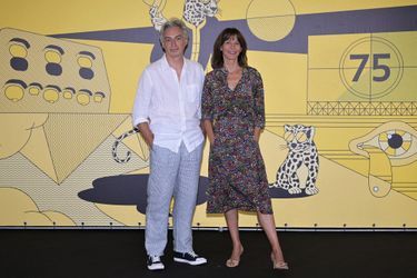 Le réalisateur Jean Paul Civeyrac et Sophie Marceau au Festival du Film de Locarno, pour le film "Une femme de notre temps", le 9 août 2022, en Suisse. 
