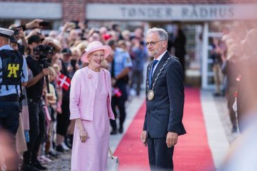 La reine Margrethe II de Danemark en visite à Tønder, le 6 août 2022