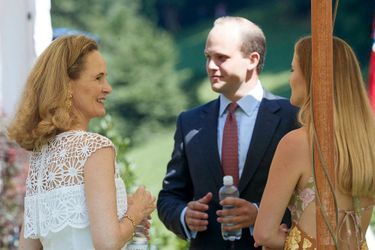 La princesse Sophie de Liechtenstein et ses deux aînés, le prince Josef Wenzel et la princesse Marie Caroline à Vaduz, le 15 août 2022