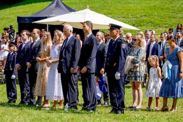 La famille princière de Liechtenstein à Vaduz, le 15 août 2022, lors de la Fête nationale