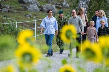 La princesse Victoria de Suède en visite à la ferme durable Gårdsjö à Heby, le 23 août 2022 