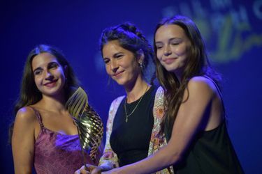 Esther Archambault, Lise Akoka et Mallory Wanecque lors du 15ème Festival du Film Francophone d'Angoulême, le 28 août 2022. 