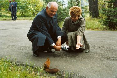 Mikhail et Raissa Gorbatchev dans leur datcha de Moscou