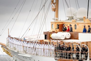 La reine Margrethe II de Danemark sur le Dannebrog à Korsør, le 29 août 2022
