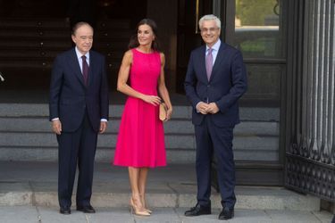 La reine Letizia d’Espagne chaussée d’escarpins à talons aiguilles à Madrid, le 30 juin 2022 