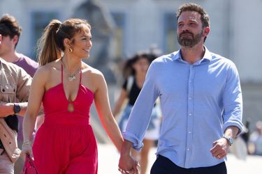Jennifer Lopez et Ben Affleck lors de leur lune de miel parisienne en juillet 2022.