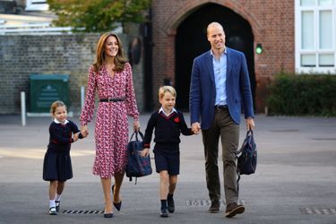 Jour de rentrée à la Thomas’s Battersea School de Londres pour le prince George et la princesse Charlotte, le 5 septembre 2019