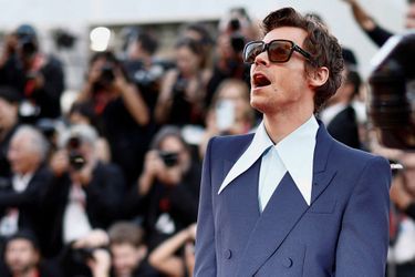 Harry Styles sur le tapis rouge de la Mostra de Venise, le 5 décembre 2022.