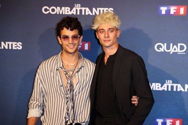 Mikaël Miitelstadt et Maxence Danet-Fauvel, à l'affiche de «Les Combattantes», au cinéma Gaumont Marignan, à Paris, le 5 septembre 2022. 
