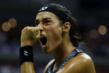 Caroline Garcia réagit après sa victoire face à Coco Gauff, mardi, à l'US Open.
