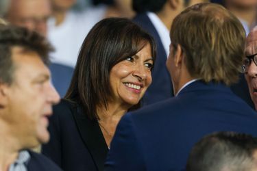 Anne Hidalgo dans les tribunes du Parc des Princes pour le match PSG/Juventus, le 6 septembre 2022.