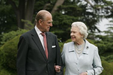 Le prince Philip et la reine Elizabeth II en 2007 pour leur anniversaire de diamant, leur 60e anniversaire de mariage.
