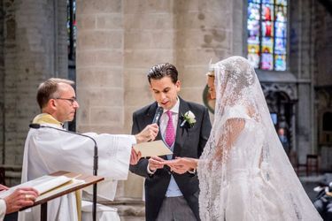 Mariage religieux de la princesse Maria Laura de Belgique et de William Isvy à la cathédrale Saints-Michel-et-Gudule à Bruxelles, le 10 septembre 2022