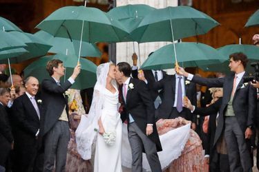 La pluie s'est invitée au mariage de la princesse Maria Laura de Belgique et de William Isvy à Bruxelles, le 10 septembre 2022