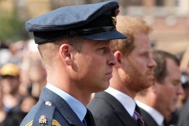 Le prince William et le Prince Harry, à Londres, le 14 septembre 2022.