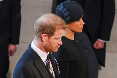Le duc et la duchesse de Sussex, à Westminster Hall, le 14 septembre 2022.