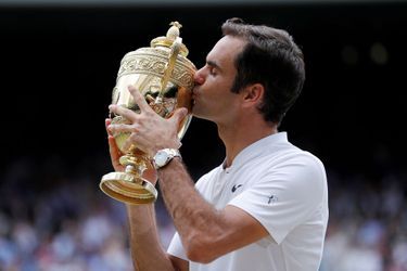 Roger Federer lors de son titre de Wimbledon en 2017.
