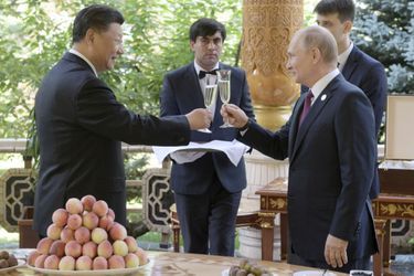 Le président chinois Xi Jinping et le président russe Vadimir Poutine, en 2019. 