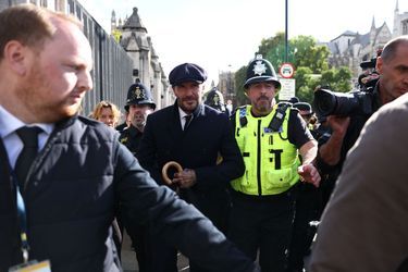 David Beckham aux portes de Westminster, le 15 septembre 2022.