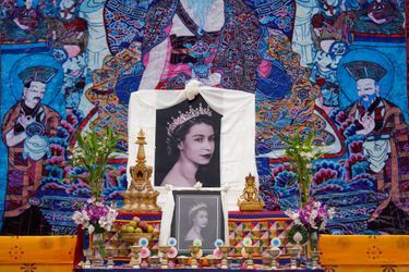 Cérémonie bouddhiste pour la reine Elizabeth II à Samtse, le 9 septembre 2022