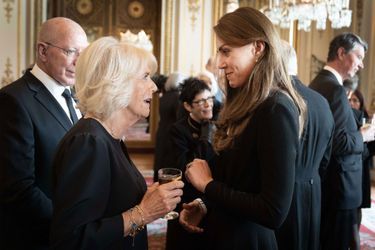 Kate et Camilla lors d'une réception donnée samedi midi à Buckingham Palace.