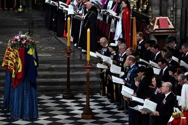 La famille royale dans l'Abbaye de Westminster pour la cérémonie en hommage à la reine Elizabeth II.