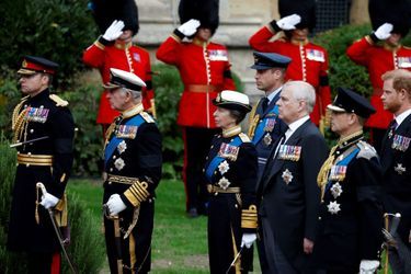 La famille royale au Château de Windsor pour le service funèbre de Sa Majesté, ultime étape des funérailles de la reine Elizabeth II, lundi 19 septembre 2022.  <br />
