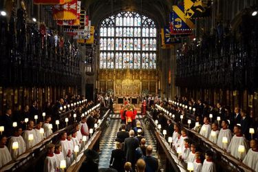 Le service funèbre de Sa Majesté dans la chapelle royale du Château de Windsor, ultime étape des funérailles de la reine Elizabeth II, lundi 19 septembre 2022.  <br />
