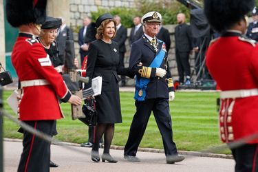 La reine Silvia et le roi Carl XVI Gustaf de Suède à Windsor, le 19 septembre 2022
