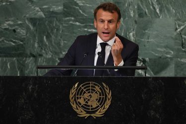 Emmanuel Macron, à la tribune de l'ONU, à New York, le 20 septembre 2022.