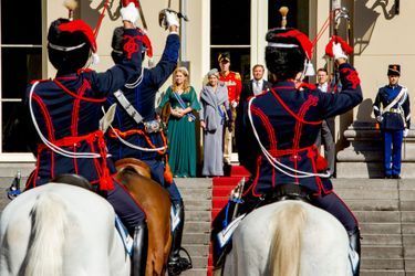 La princesse héritière Catharina-Amalia, la reine Maxima, le roi Willem-Alexander des Pays-Bas, la princesse Laurentien et le prince Constantijn à La Haye le 20 septembre 2022, jour du Prinsjesdag