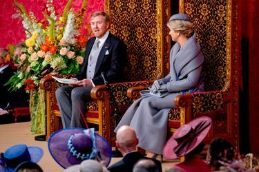 Le roi Willem-Alexander des Pays-Bas lit le "discours du trône", lors de la cérémonie du Prinsjesdag le 20 septembre 2022 à La Haye
