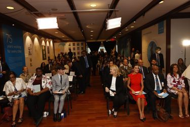 La reine Letizia d'Espagne participe à la 77e session de l'Unicef à New York, le 10 septembre 2022