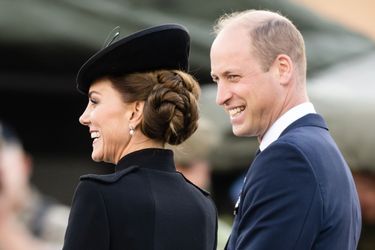 Le prince et la princesse de Galles, en visite dans un centre d'entraînement de l'armée à Guilford, en Angleterre, le 16 septembre 2022.