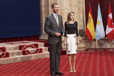Le roi Felipe et la reine Letizia d’Espagne en 2014, à Oviedo. 