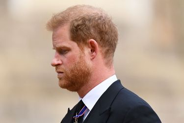 Le prince Harry lors des funérailles de la reine Elizabeth II, à Windsor, le 19 septembre 2022.